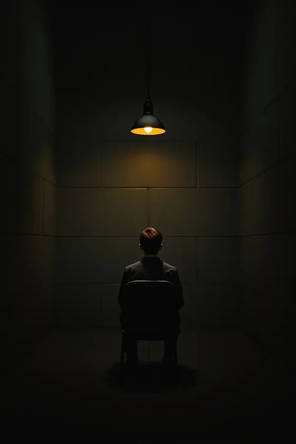 《证人的房间》2026 年欧美电影海报，一间等候作证的小房间，装着一个人的全部犹豫