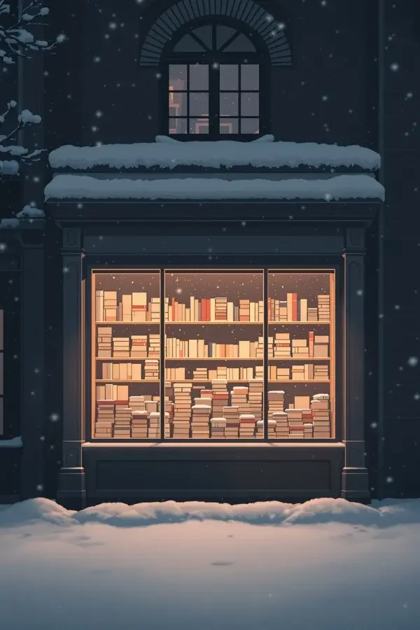 《雪夜书店》2026 年欧美电影竖版海报
